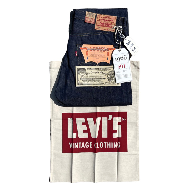 กางเกงยีนส์ Levi's LVC 1966 501XX MADE IN USA แถมกระเป๋าผ้าดิบ