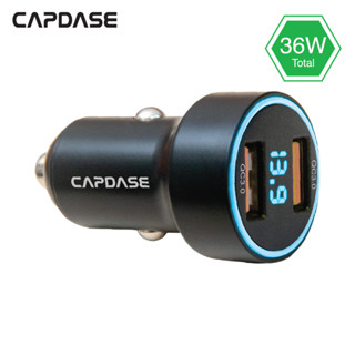 Capdase 36W มอนิเตอร์ 2Q36 Qc 3.0 แบตเตอรี่ มอนิเตอร์รถยนต์ ที่ชาร์จ 2 Usb จอแสดงผลแรงดันไฟฟ้า