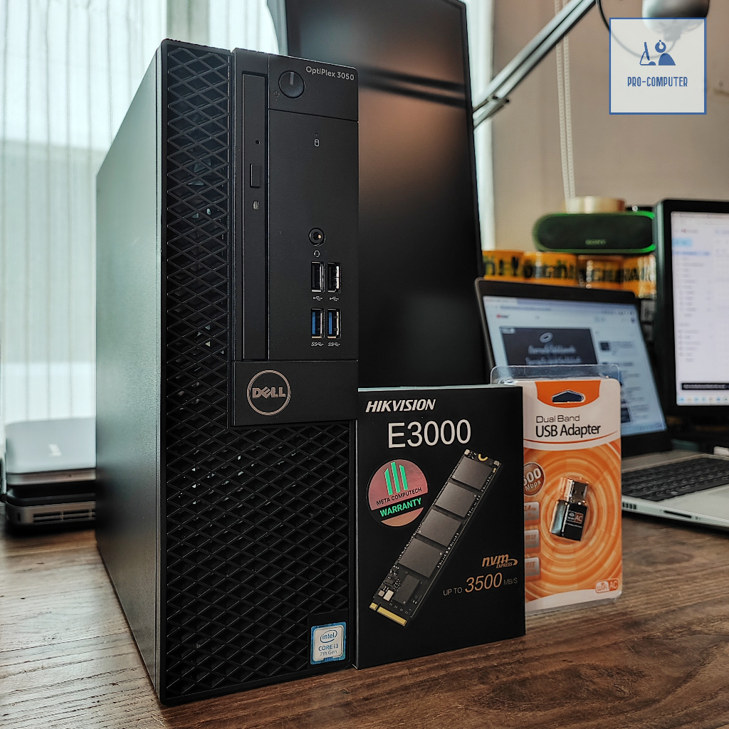 คอมพิวเตอร์ Dell Optiplex 3050 - CPU Core i3-7100 3.9 GHz + M.2 SSD มีช่อง HDMI เชื่อมต่อ WIFI สเปคแ