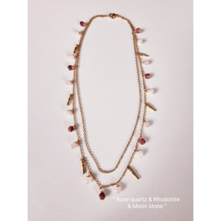 NL005_Rose quartz &amp; Rhodonite &amp; Moon stone