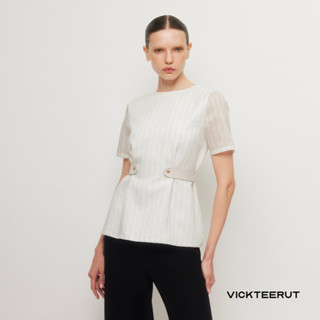 VICKTEERUT Re-Edition Short Sleeve Stripe Blouse เสื้อแขนสั้น ลายทาง