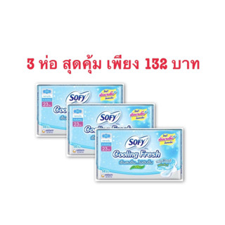 3 ห่อสุดคุ้ม โซฟี คูลลิ่ง เฟรช มีปีก 23 ซม. 14 ชิ้น Sofy Cooling Fresh