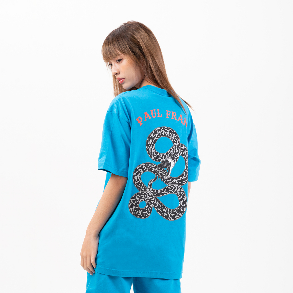PAUL FRANK เสื้อยืด UNISEX TEESHIRT SNAKE AESTHETIC OVERSIZE