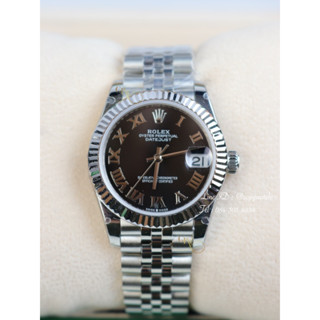 Rolex Datejust 31 mm. Steel Black roman automatic swiss movement