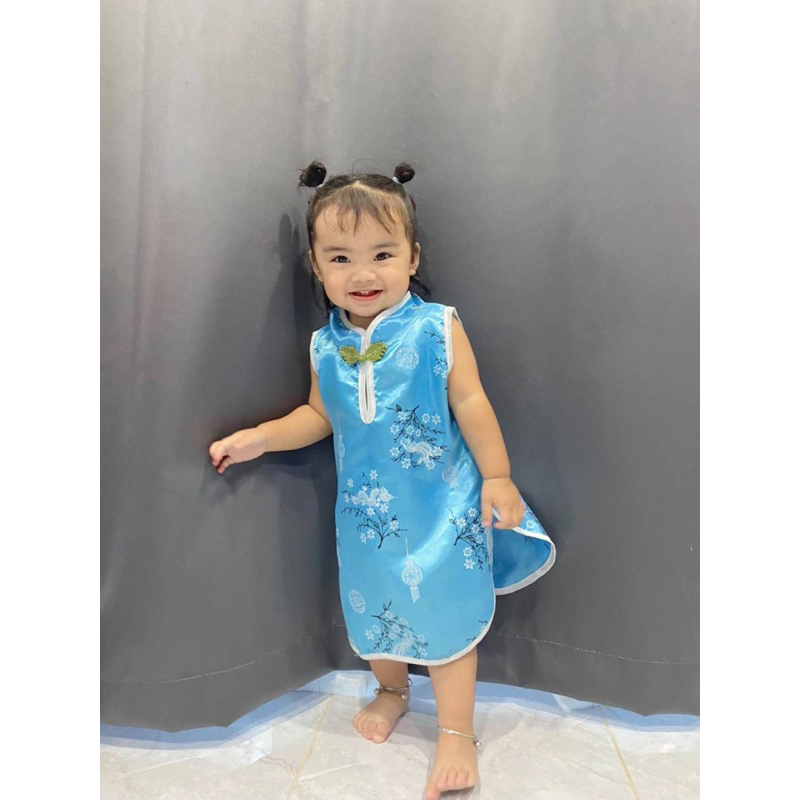 ชุดกี่เพ้าเด็ก ชุดเด็กตรุษจีน ชุดจีน เสื้อกี่เพ้า สำหรับเด็กอายุประมาณ  1-2 ปี (น้ำหนักไม่เกิน 13 กิโลกรัม) - รูปที่ 4