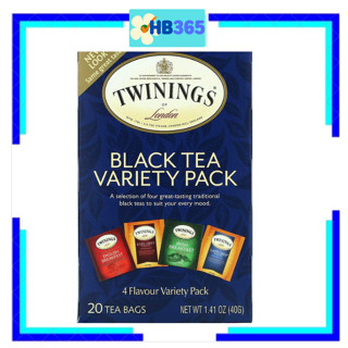 ชาดำทไวนิงส์ 4รส 20ซอง #1 in English Breakfast Tea,USA.  Twinings, Black Tea Variety Pack, 20 Tea Bags 40g. Exp.02/2025