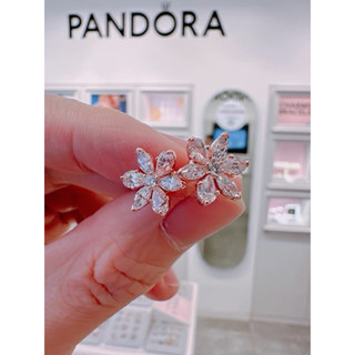 （พร้อมส่งทีไทย)Pandora ของแท100%ต่างหู สีเงินแท้ PandoraPandora