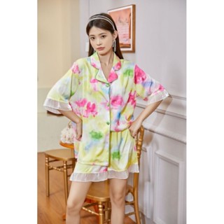 ชุดนอน Macaroon pajamas (premium silk satin)