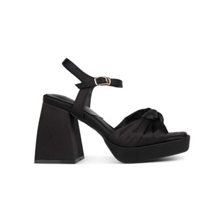 SHU BEDDY WALK 3.5" LADY WITH STRAPS ON PLATFORM - BLACK รองเท้าส้นสูง