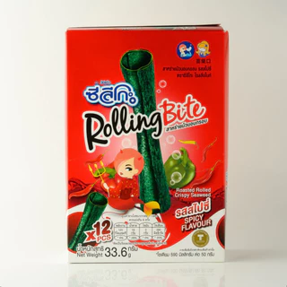 ซีลีโกะ Rolling Bite สาหร่ายม้วนอบกรอบ รสสไปซี่ 12 ซอง / กล่อง (ขนาด 33.6 กรัม)