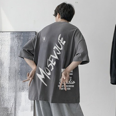 SALE เสื้อแขนสั้น ลายสกรีนอังกฤษเท่ ๆ เสื้อผ้าแฟชั่นผู้ชาย ชุดลำลองสไตล์ใหม่ สไตล์เกาหลี ชิค ๆ