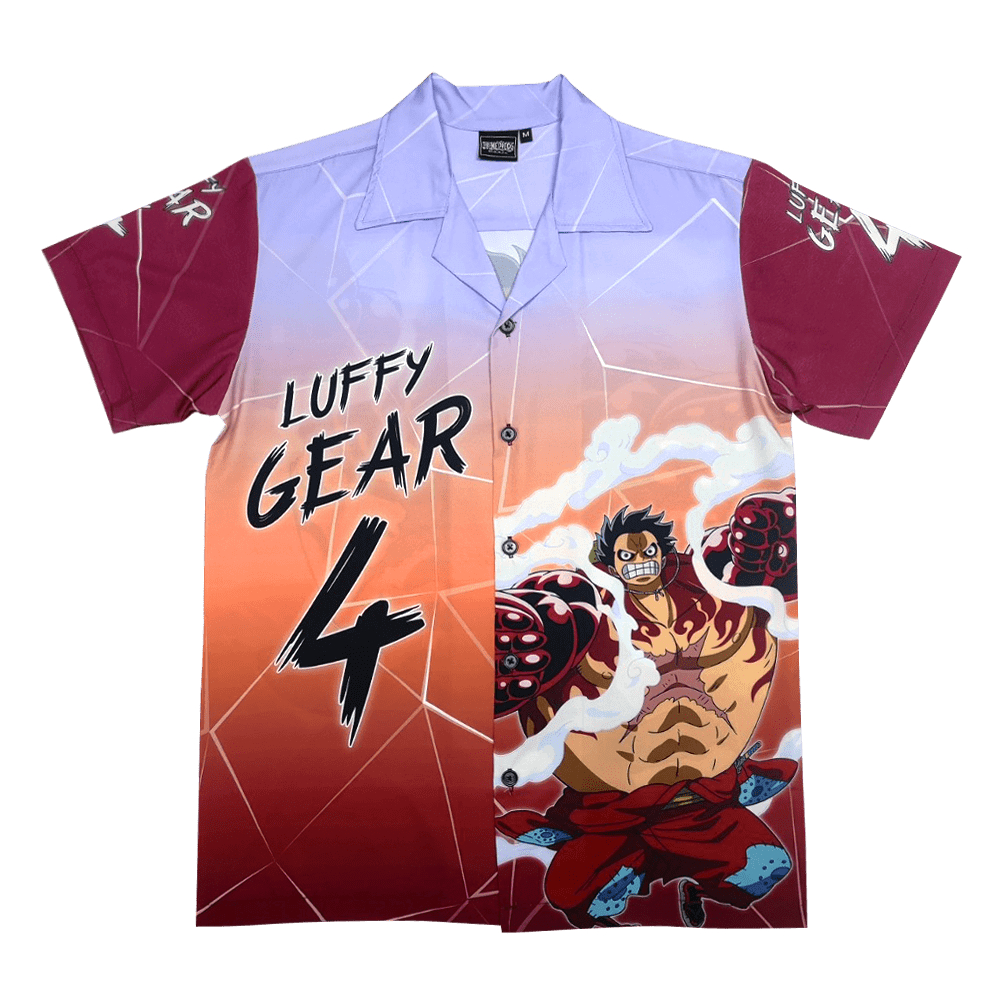 Dextreme เสื้อฮาวายวันพีซ (DOP-1511) Hawaii T-shirt One Piece ลาย ลูฟี่ เกียร์ 4 Luffy Gear 4