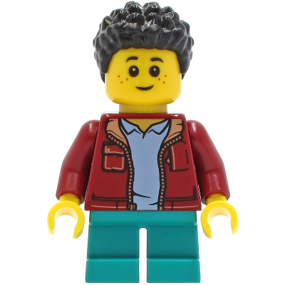 [ Minifigures ] มินิฟิก Lego - Child Boy Dark Red Jacket : Creator Town (twn410) ราคา/ชิ้น