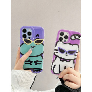 เคสไอโฟนกบ&amp;แมวสีสันสดใส 2ชิ้น (1แถม1) i7-14promax (Case iphone) เคสมือถือ เคสแมว เคสทาสแมว เคสกบ เคสสัตว์ เคสการ์ตูน