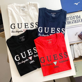 ขส2733 งานป้าย GUESS ตรงปก งานเสื้อยืดคอกลมแขนสั้น สกรีนด้านหน้า มี 4 สี สวยมาก ผ้าคอตตอน 100% ปั๊มโลโก้ที่คอ