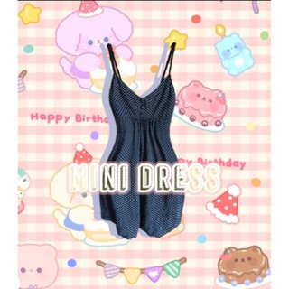 มินิเดรสสายเดี่ยวลายจุด 80฿
