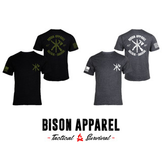 Bison Apparel เสื้อยืดลาย Tactical - Survival