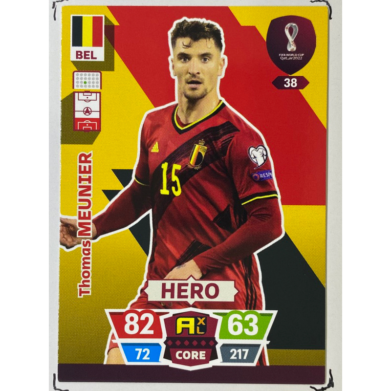 Thomas Meunier การ์ดนักฟุตบอล ฟุตบอลโลก Worldcup 2022 การ์ดสะสม belgium การ์ดนักเตะ เบลเยี่ยม เบลเยี