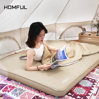 ที่นอนพองลมอัตโนมัติ Homful x Hitorhike แผ่นรองนอน รุ่นใหม่ หนา10cm. ประกัน2ปี!!  มี 2 ขนาดให้เลือก (Single) (Double)🔥