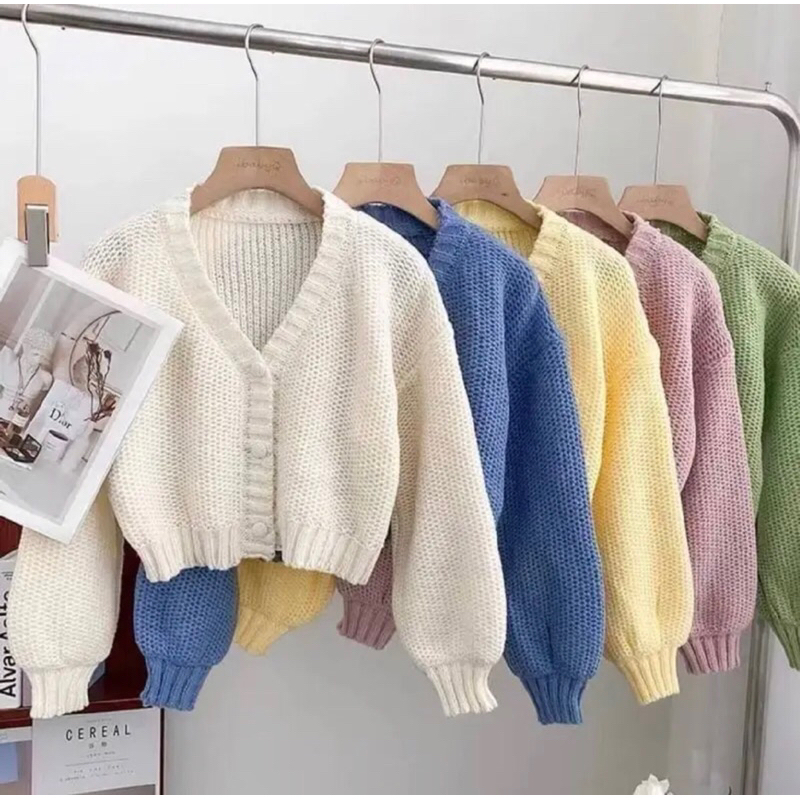 🌻พร้อมส่ง🌻เสื้อคาร์ดิแกนไหมพรม