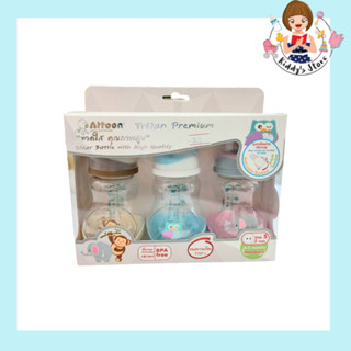 Attoon ขวดนม 5 oz. ขวดใส คุณภาพสูง BPA Free แพ็ค 3