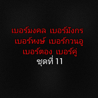 เบอร์มงคล เบอร์มังกร เบอร์หงษ์ เบอร์ตอง เบอร์คู่ เบอร์กวนอู ชุดที่ 11