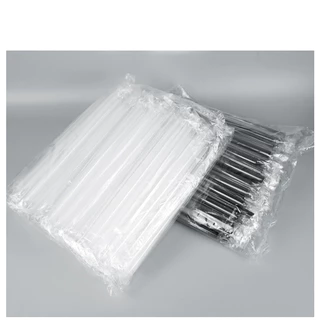 หลอดดูดน้ำตรงปลายแหลมสีใส ห่อฟิล์มใสแยกชิ้น ยาว 19,21,23 กว้าง 0.6 cm