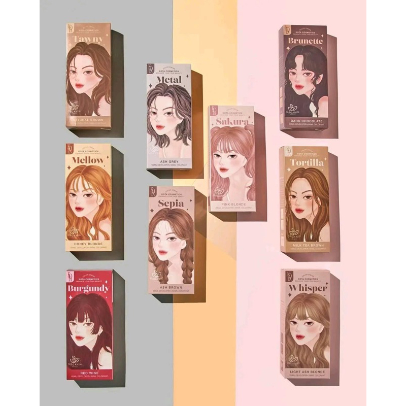 12สีพร้อมส่ง🔥ยาย้อมผมKota สีย้อมผมออแกนิค ครีมยาย้อมผมออแกนิค ยาย้อมผมโคตะ 🌿☘️