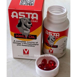 ASTA coat krill oil (Exp25/11/2024) อาหารเสริมบำรุงผิว ช่วยในการลดอักเสบ บำรุงข้อ สำหรับสุนัขและแมว