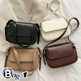 bag(BAG1723) กระเป๋าหนังผ้าสะพายไหล่ทรงกล่อง