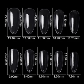 เล็บปลอม PVC ทรงเล็บปลายแหลมยาวกลาง (11) แบบแยกเบอร์