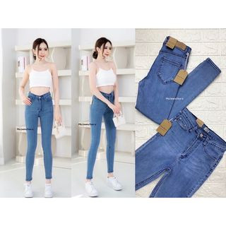 Jeans house กางเกงขาเดฟ ผ้า ZARAกระชับหุ่นผ้ายืดฟอกหน้าขา