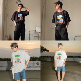 THEBOY-BEAR SUMMER เสื้อยืดโอเวอร์ไซส์ไหล่ตก