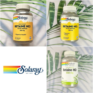 (Solaray®) High Potency Betaine HCL with Pepsin ไฮโดรคลอไรด์ ย่อยโปรตีน ย่อยอาหาร