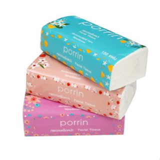 กระดาษเช็ดหน้า PORRIN SOFT PACK 150 แผ่น แพ็ค 4 เยื่อกระดาษบริสุทธิ์ 100% ปราศจากสารเรืองแสงและสารฟอกสีเจือปน หนา 2 ชั้น