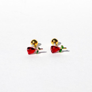 จิวต่างหูเกาหลี More Than Piercing: A258 Red Rose