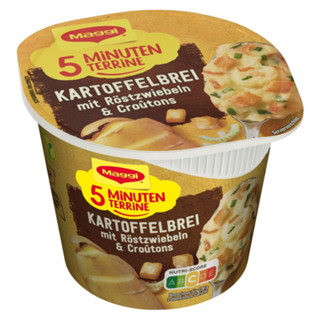 แม็กกี้ กรูตอง มันฝรั่ง เเละ หัวหอมอบ แบบถ้วยกึ่งสำเร็จรูป 56g-Maggi 5 Minuten Potatoes Croutons&amp;Roasted Onions Cup 56g