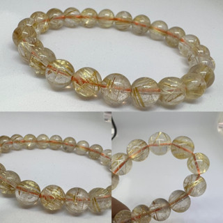 Golden Rutilated Quartz ไหมทองขนาด 8.5-9 มิล