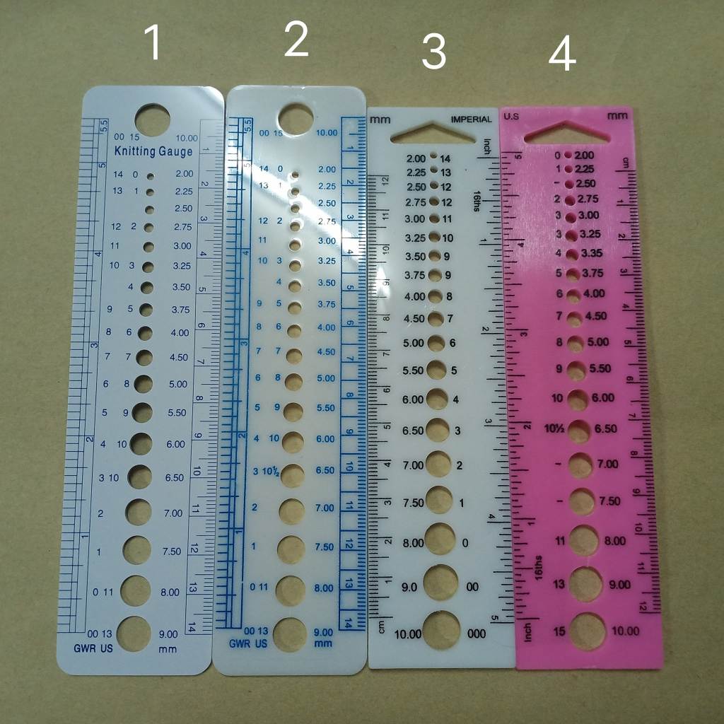 (พร้อมส่ง)ไม้บรรทัดวัดขนาดเข็มถักโครเชต์ ไม้บรรทัดวัดเข็ม