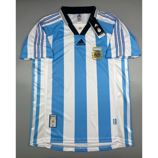 เสื้อบอล ย้อนยุค ทีมชาติ อาเจนติน่า 1998 เหย้า Retro Argentina Home เรโทร คลาสสิค