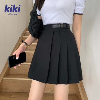 Kiki Skirt กระโปรงเกาหลี ดีไซน์พลีทข้าง มีซับใน กระเป๋าหลอก เอวสูง ทรงเอ จับจีบ เข้ารูป เข้ากับทุกการแต่งกาย