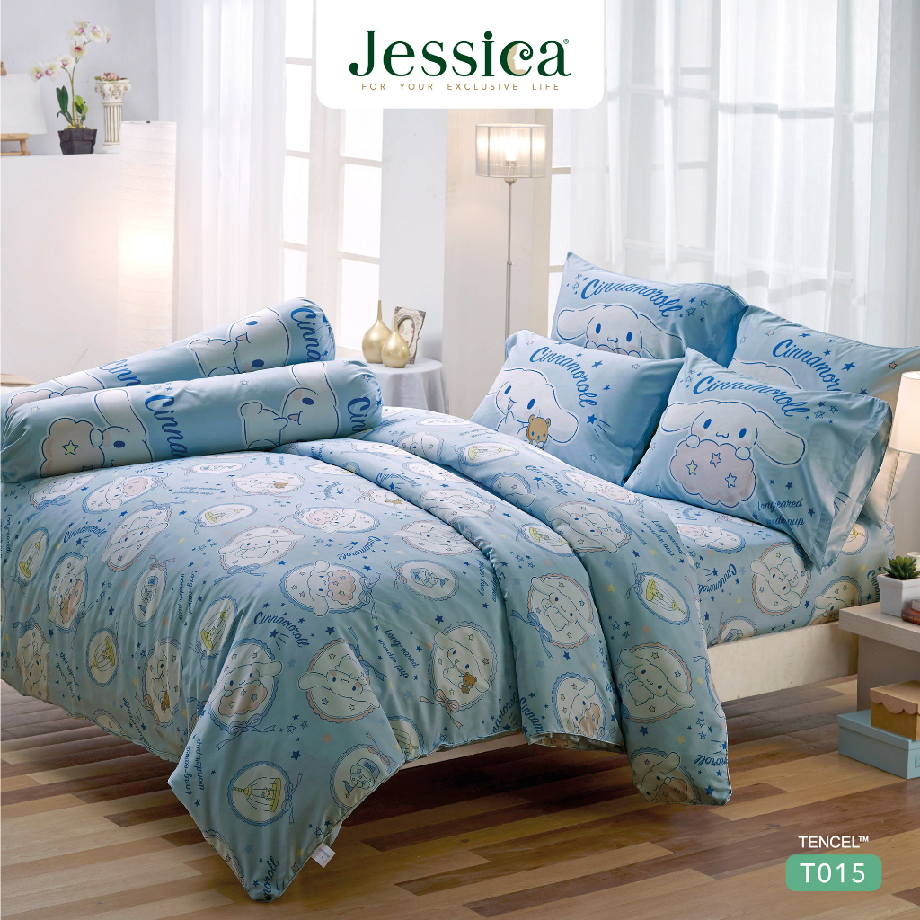 Jessica Tencel T015 Cinnamoroll ชินนามอนโรล ชุดเครื่องนอน ผ้าปูที่นอน ผ้าห่มนวม เจสสิก้า ลิขสิทธิ์แท้ ซานริโอ