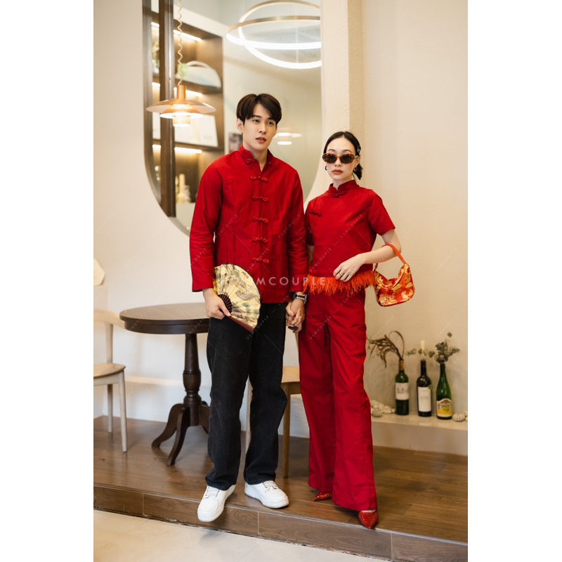 🏷️VSM COUPLE #0102 ชุดคู่รัก ชุดกี่เพ้า ตรุษจีน ถ่ายพรีเวดดิ้ง - รูปที่ 3