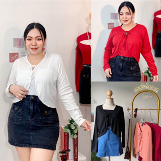 100KG Plus size ชุดเซ็ทสาวอวบ 2 ชิ้นเสื้อคลุมเกร๋ๆ พร้อมสายเดี่ยว ใส่ง่ายทรงน่ารักสุด รุ่นไข่หวาน D73