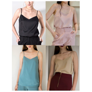 TIYA SILK CAMISOLE เสื้อสายเดี่ยวผ้าซิลค์ดัชเชสมีซับใน 4 สี