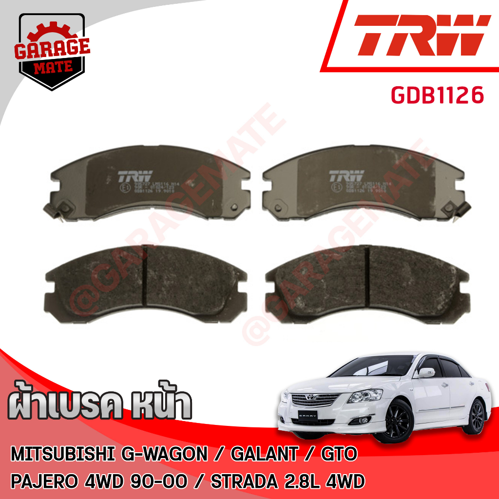 TRW ผ้าเบรคหน้า MITSUBISHI PAJERO 4WD 90-00, STRADA 2.8L 4WD 96-03, G-WAGON 2.5D 2.8D 2WD 03-06,GTO 