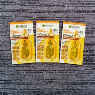 Garnier Skin Naturals Bright Complete Vitamin C Ampoule Serum 1.5ml. การ์นิเย่ สกิน แนทเชอรัลส์ ไบรท์ คอมพลีท วิตามินซี