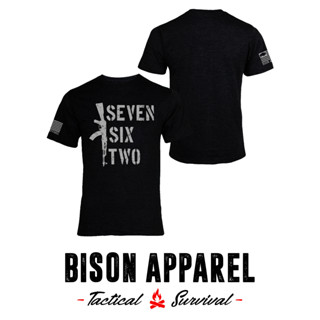 Bison Apparel เสื้อยืดลาย 7.62