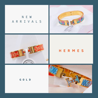 🇹🇭ถูกสุด พร้อมใส่ข้อมือ แฟชั่น ตัว H Hermes  รุ่น ลิมิเตด มีลาย งานไฮเอนด์ ตัวเรือน สีโกลด์ gold สวยมาก เทียบแท้