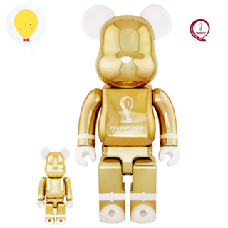 gachabox Bearbrick FIFA World Cup Qatar 2022 Gold 100%+400% - แบร์บริค ของแท้ พร้อมส่ง Be@rbrick ฟิกเกอร์ Medicom Toy